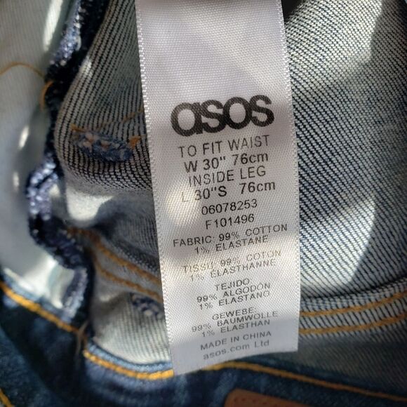 Asos fit waist denim blue mid rise skinny jeans 30/30 - Picture 7 of 7